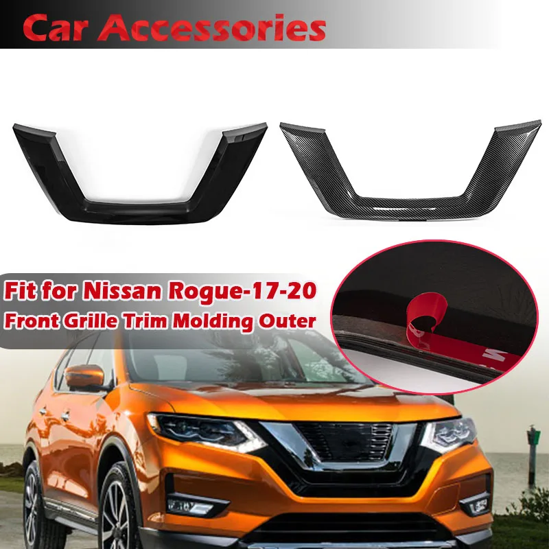 

Fit For Nissan X-Trail XTrail T32/Rogue 2017-2020 Front Grille Trim Molding Outer Decor Frame Strip U Center Grid Replacement