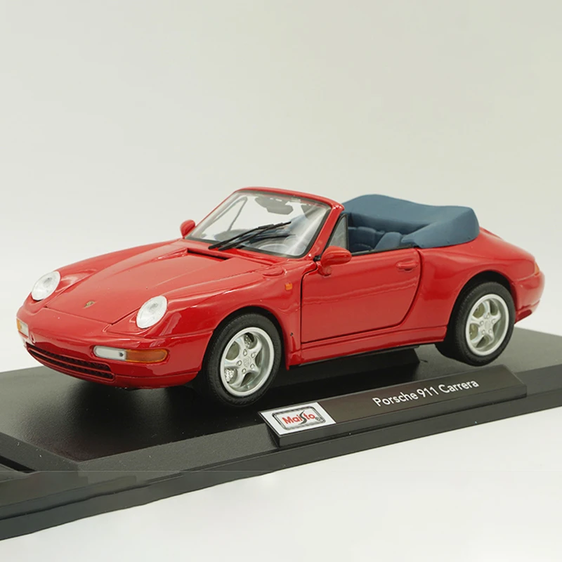 

1:18 Scale Diecast Alloy Porsche 911 Carrere Convertible Toys Cars Model Classics Nostalgia Adult Souvenir Gifts Static Display