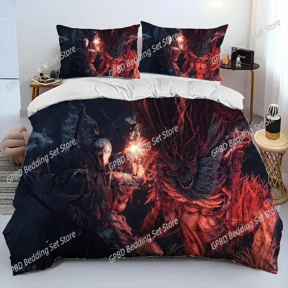 3D Sekiro Shadows Die Twice Game 3D Duvet Cover Bedding Set Comforter Linen Pillowcases Home Decor Single Double Twin King Queen
