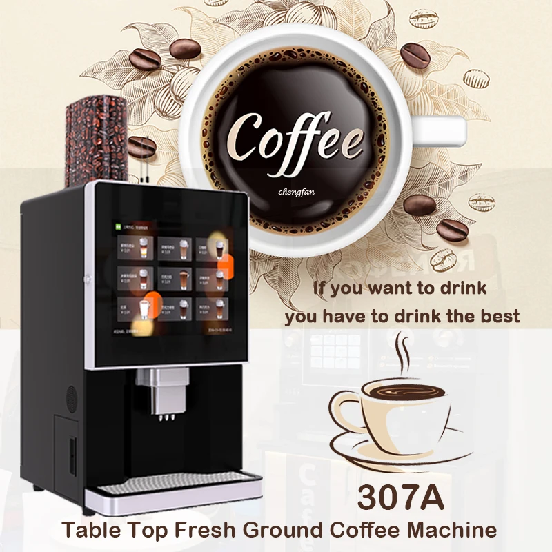 Self Service Commercial Fully Automatic  Code Water Pump Table Top Bean To Cup Tea Le307a Coffee Vending Machine Made in China