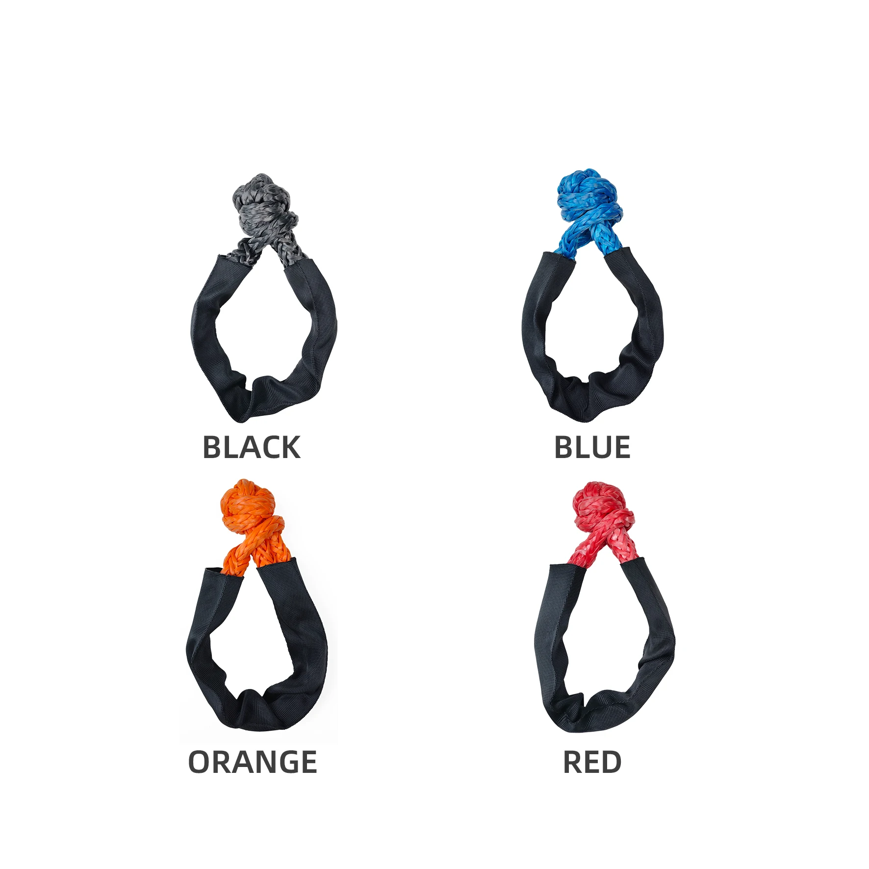 Eslinga sintética suave de alta resistencia y calidad superior de 56 000 libras, cable de remolque flexible con funda protectora para el rescate de vehículos todoterreno