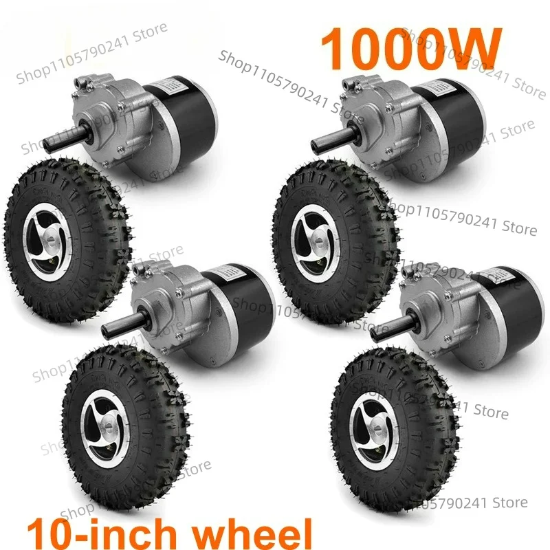 4WD 1000W Electric Drive Kit 4.10-4 Off Road Tire 10 Inch Wheel Set For DIY 4X4 Lawnmower Barrow Trolley Cart