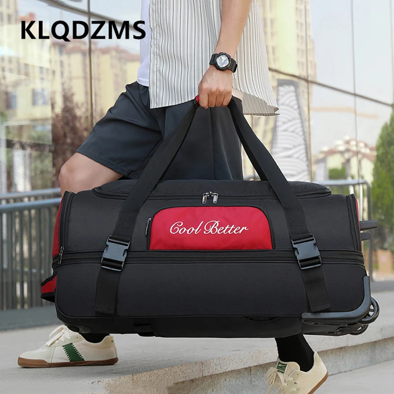 KLQDZMS 34Inch Large Capacity Luggage Multifunctional Shoulder Bag Expandable Trolley Bag Universal Wheel Rolling Suitcase