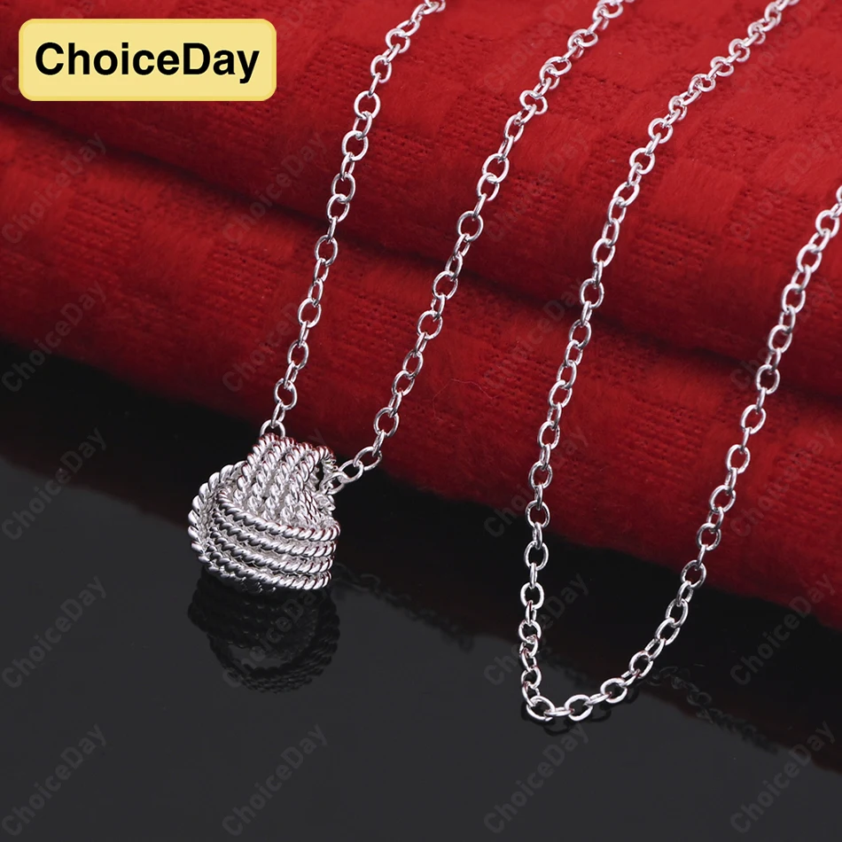 

ChoiceDay 925 Sterling Silver Delicate Braided Pendant Necklace Women's Accessories Wedding Gift Jewelry