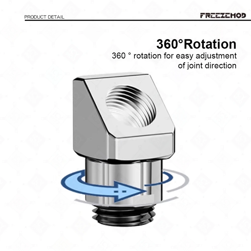 Venta al por mayor 2-10 piezas FREEZEMOD 90 °   Accesorio giratorio de 45 grados G1/4 codo macho hembra Torque de latón MOD PC refrigeración por agua GXZWT-D45/D90
