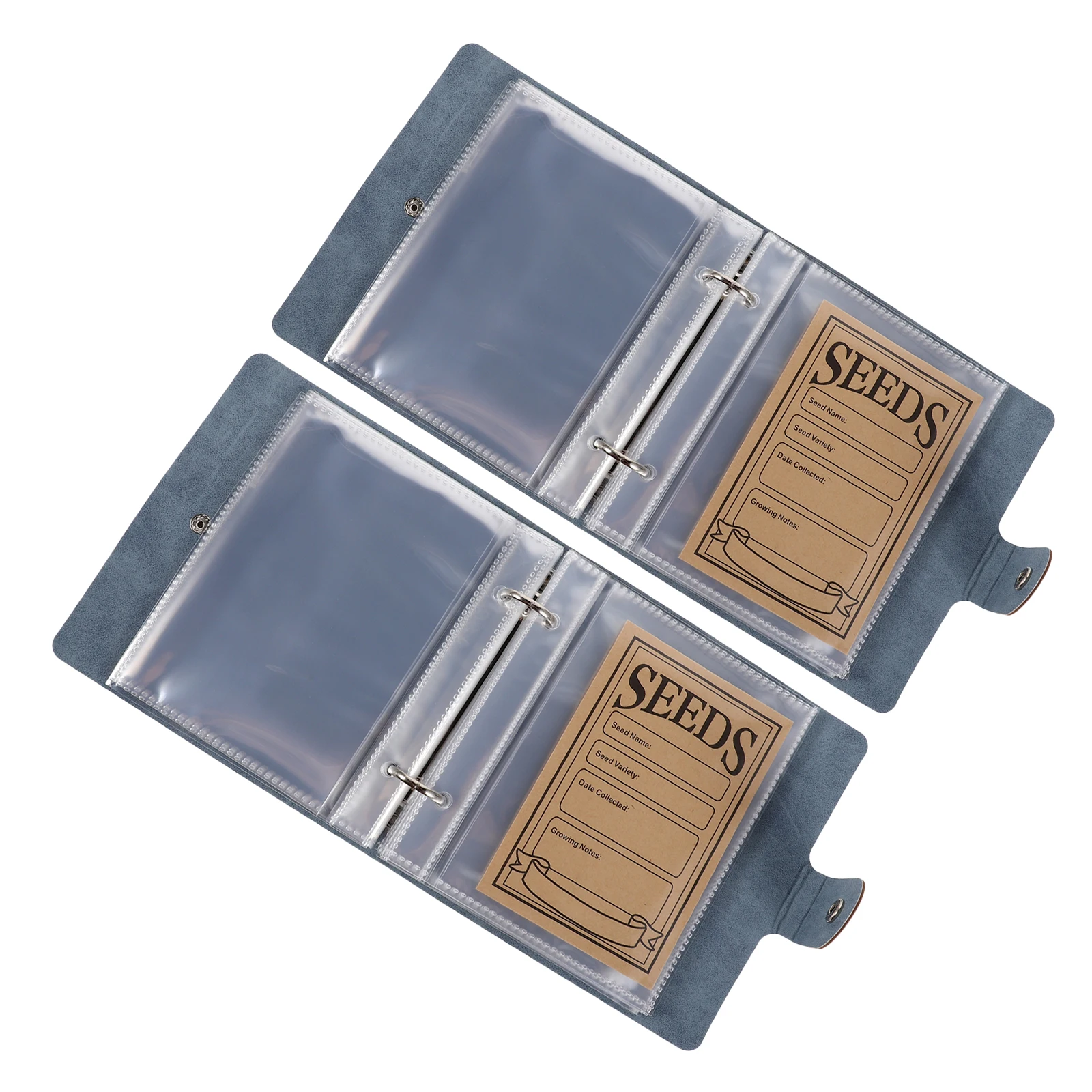 

2Pcs Seed Storage Organizer Binder Creative Insert Style Garden Seed Book Vegetable Pockets Album Card Sleeves