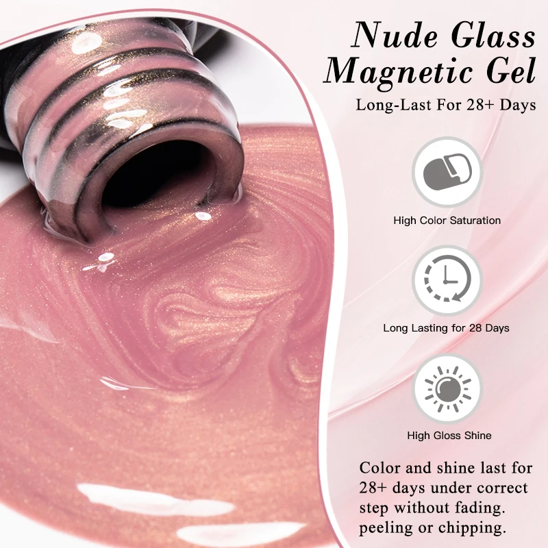 7 مللي بريق القط المغناطيسي جيل للأظافر البولندية الوردي المجسم عاكس شبه دائم الأشعة فوق البنفسجية LED هلام نقع قبالة تألق مستلزمات الأظافر #6