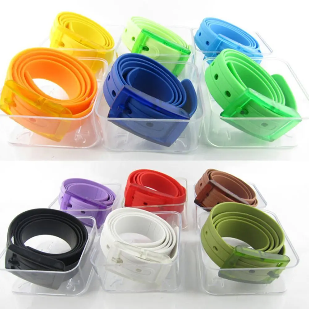 

1pcs Smooth Buckle Plastic Buckle Silicone Rubber Leather Belt Waist Belt Strap Waistband Belts Silicone Belt Casual Belts