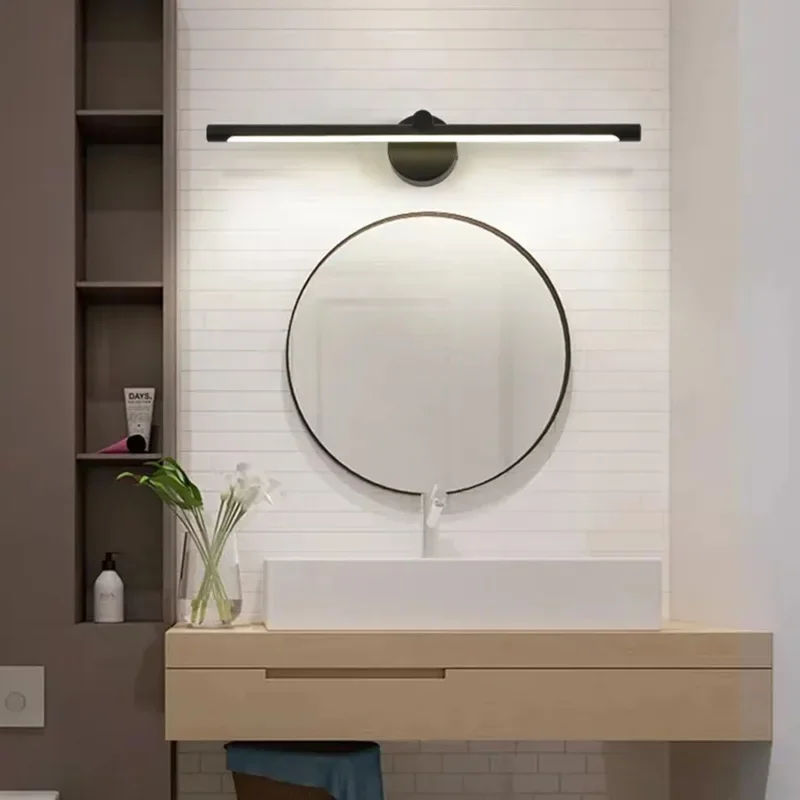 Motion Sensor Wall Lamp Nordic Makeup Mirror Sconce Wall Lights Rotatable Bathroom Mirror Front US/EU plug Dimming Switch