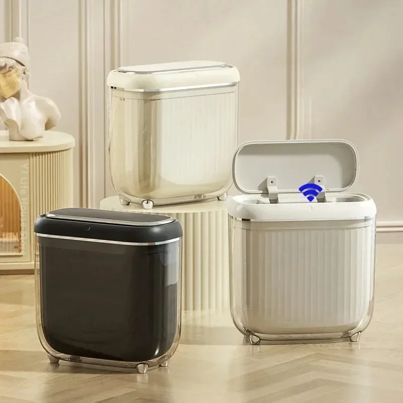 14L 3Color Smart Sensor Trash Can Bathroom Narrow Automatic Sensor Wastebin for Toilet Kitchen Dustbin with Lid Smart Home