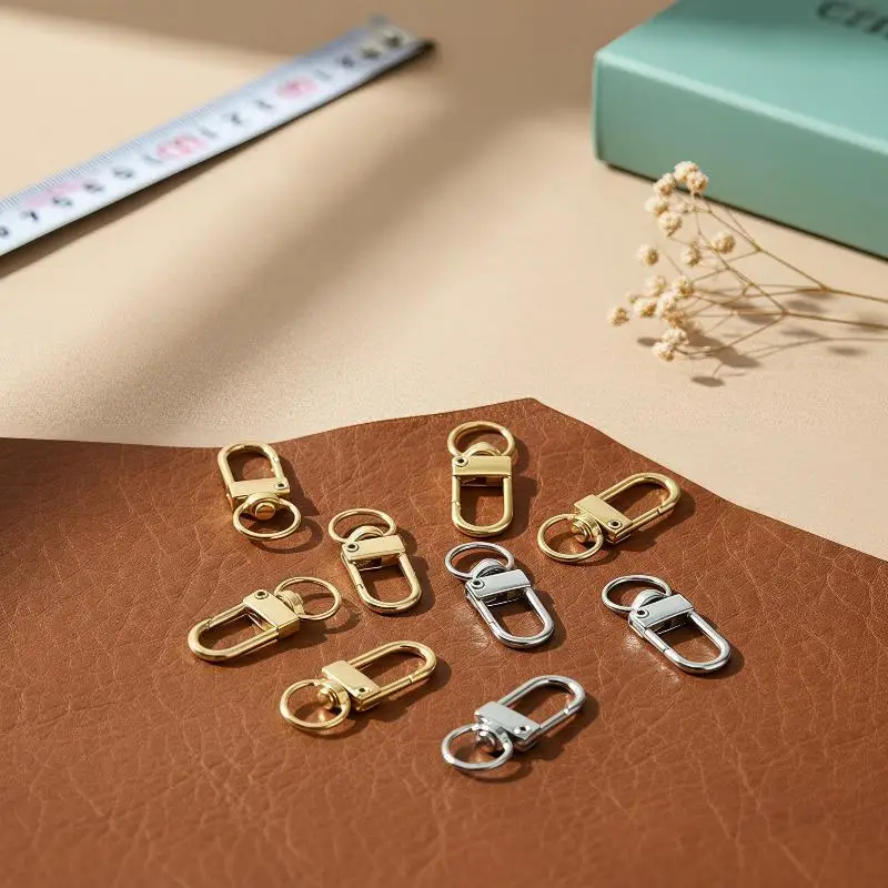 50Pcs Metal Swivel Lobster Clasp Keychain Snap Hooks For Jewelry Making Bag Hardware DIY Craft Accessories