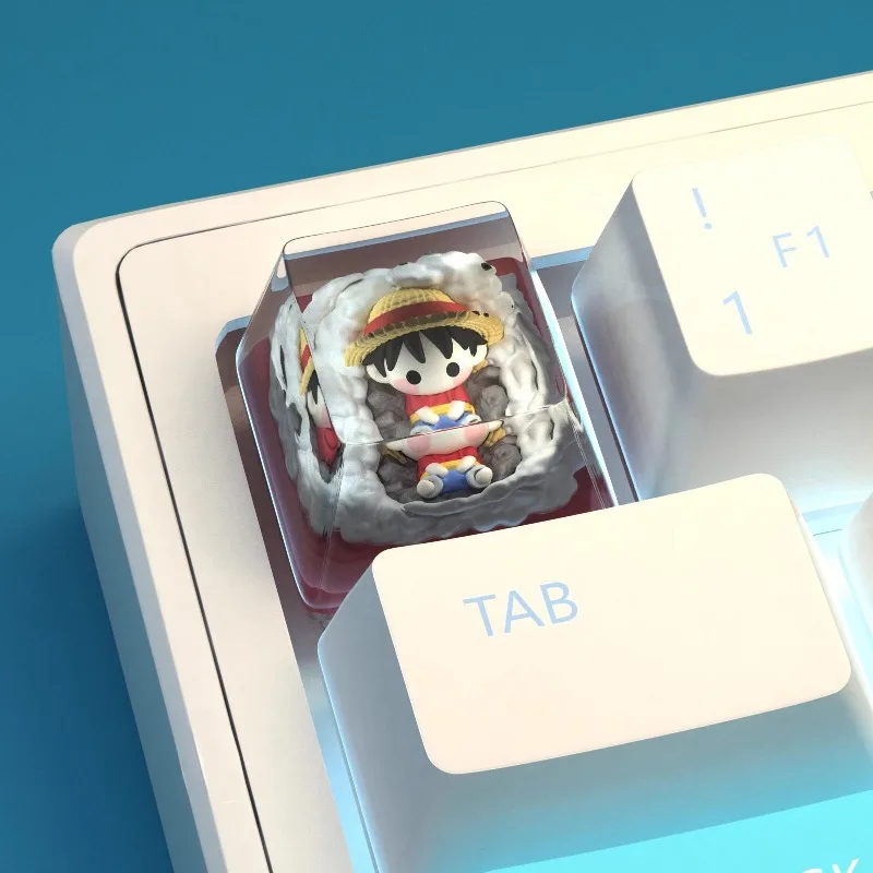 

One Piece peripheral keyboard accessories keycaps transparent resin Luffy anime mechanical keyboard translucent keycaps