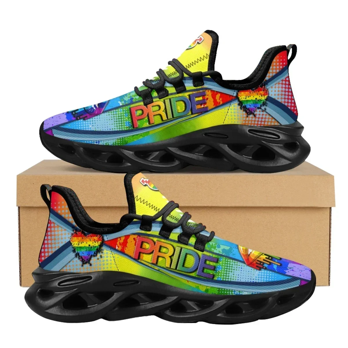 

Персонализированный дизайн ЛГБТ-прайд на толстой подошве, женская легкая уличная противоударная спортивная обувь Zapatos