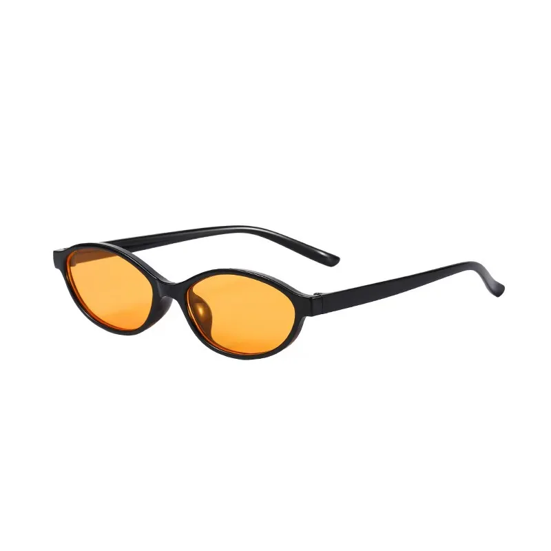 Mode Elliptische zonnebril met klein frame Dames Kleurrijke lens Cat Eye-bril Eenvoudig ontwerp Zonnebril UV400