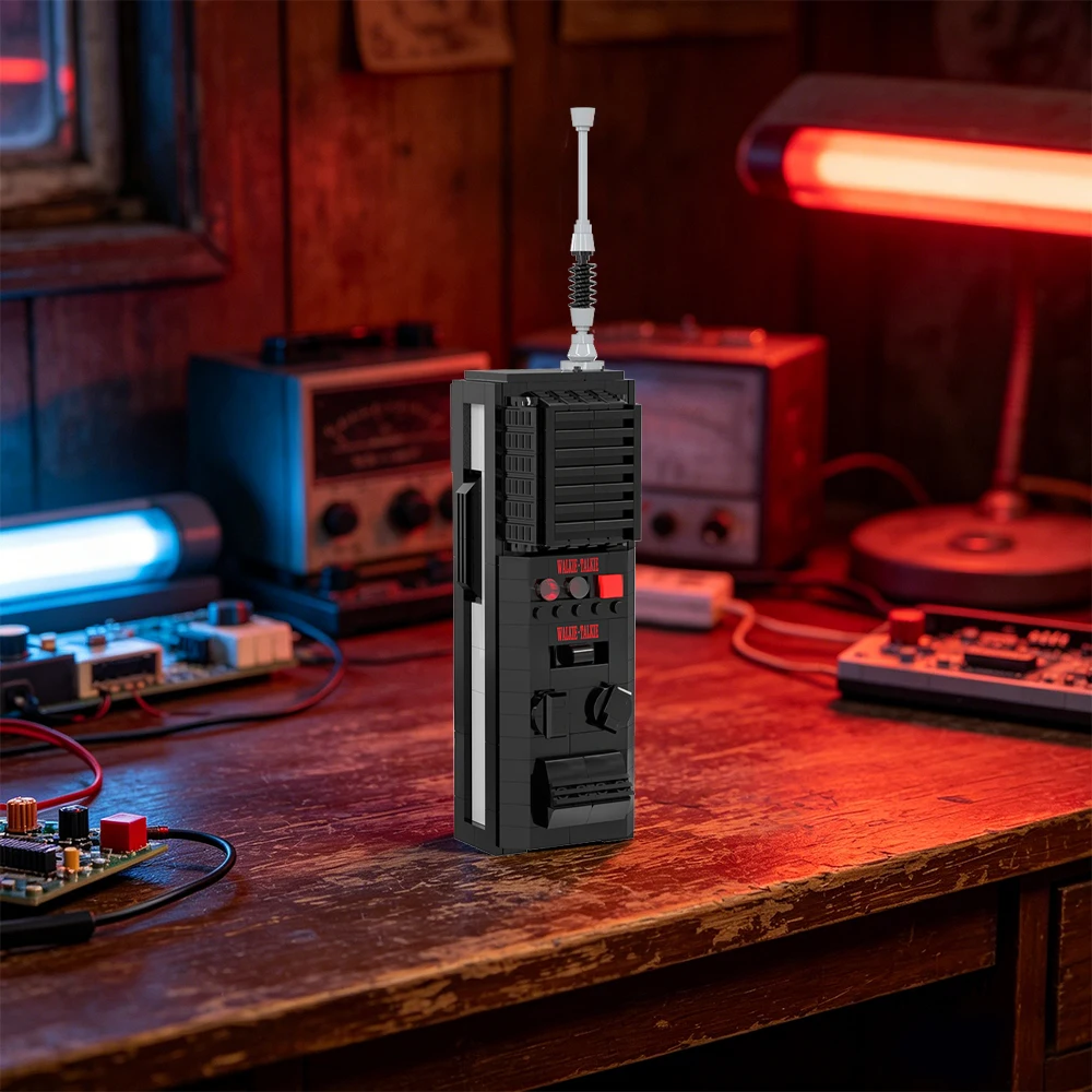 

Конструктор «Радиостанция Walkie-Talkie» 445 деталей, ретро-модель электронной станции Хокинс, DIY, винтажная модель, настольная подставка, игрушка, подарок для взрослых