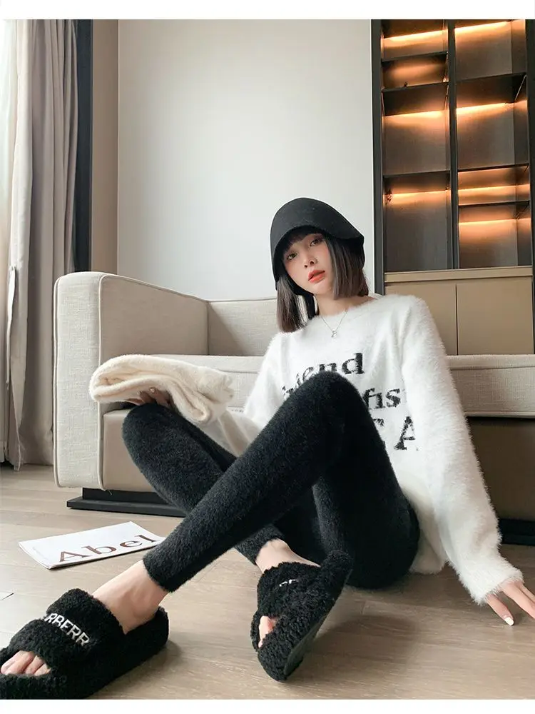 

White Leggings Woman Baggy Slightly Plaid Indoor Streak Hiking Longline Yellow Anti-Exposure Grey Ankle-Length Split Personality