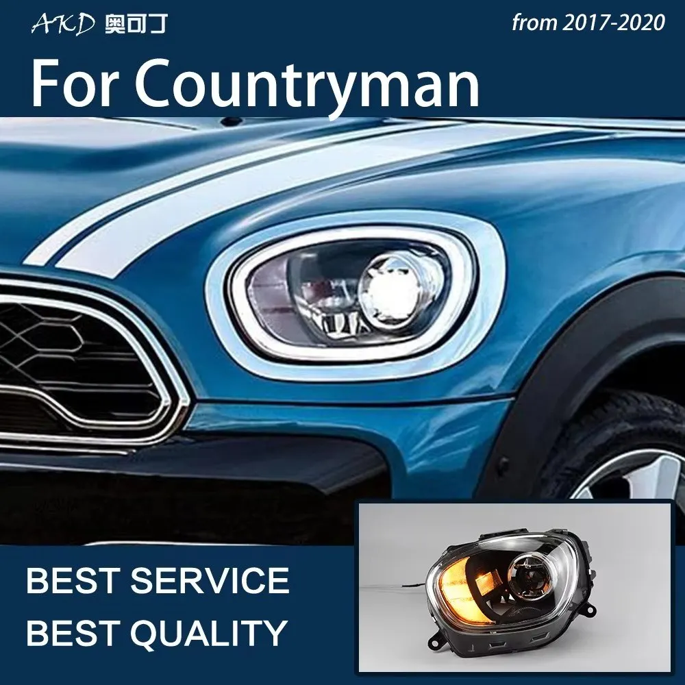 Car Lights for Mini Countryman 2016-2021 F60 LED Auto Headlights Assembly Upgrade DRL Bicofal Lens Start Animation Accessories