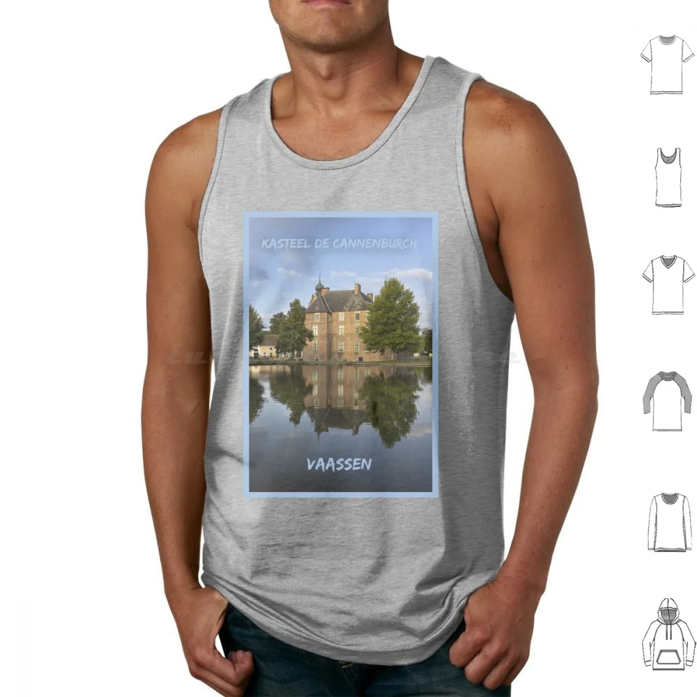 Early Morning , Cannenburg Castle , Netherlands Tank Tops Print Cotton Castle Cannenburch Vaassen Cannenburgh Cannenburg