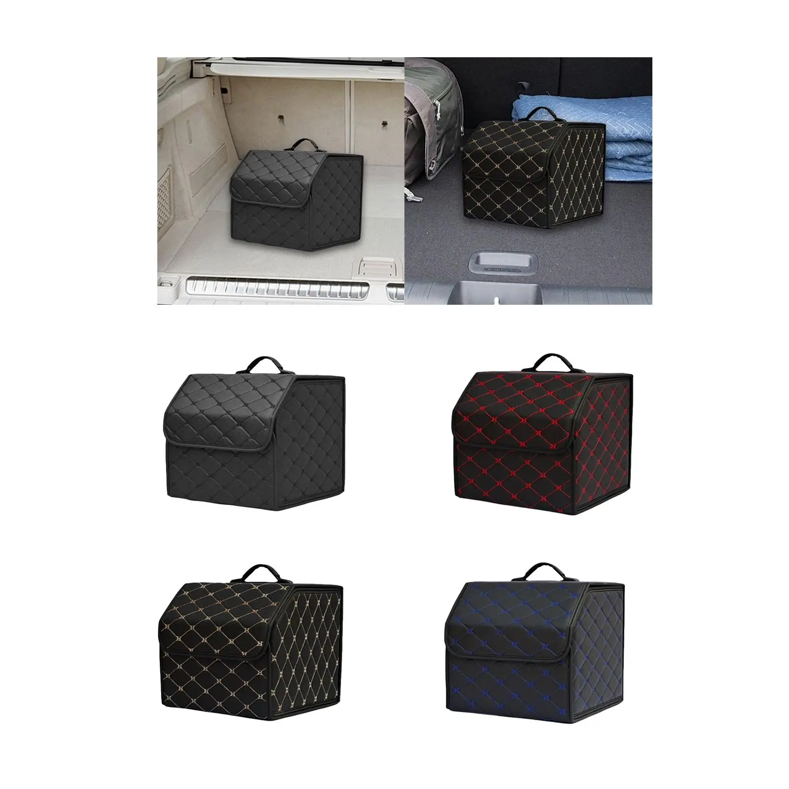 

Generic Car Trunk Organizer Container Easy to Use Sturdy Comfortable Stowing