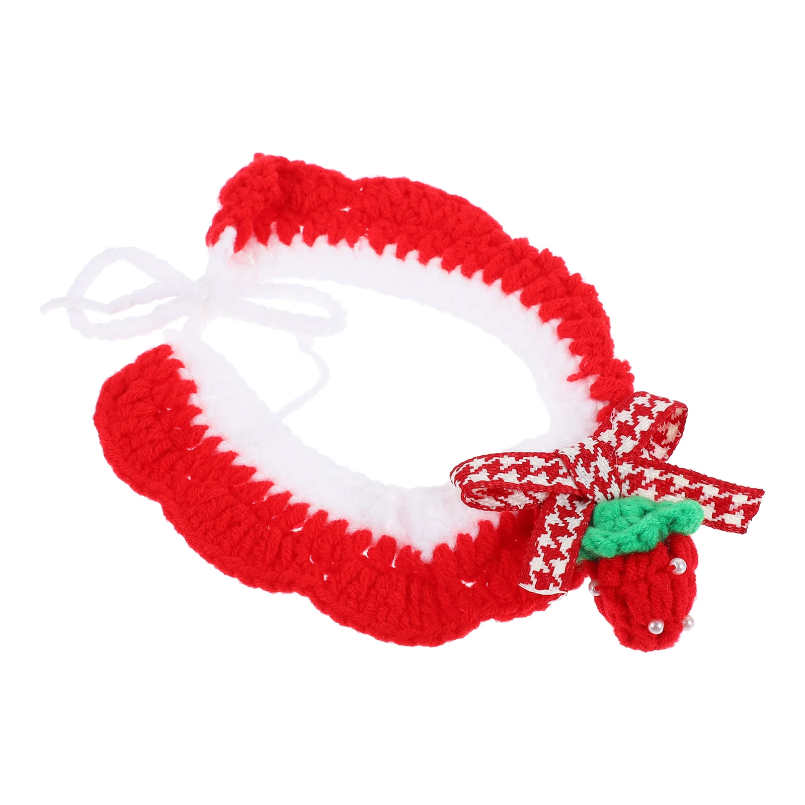 

Cute Pet Collar Hand-Knitted for Cats Dogs Bow Tie Adjustable Kawaii Christmas Photo Shoot Lightweight Storage Long-Lasting Pet