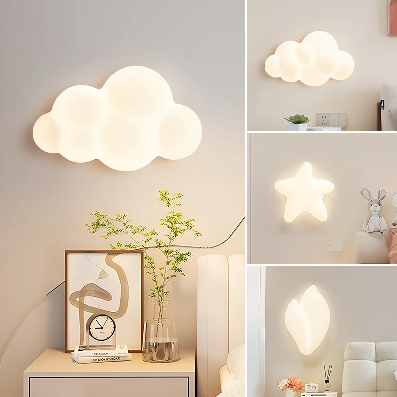 Wolken-Wandleuchte Kinderzimmer Niedliche Schwebende Wolke LED-Nachtlicht Sanfte Warme Wandleuchte für Schlafzimmer Kinderzimmer Leselampe Dreifarbiges Licht