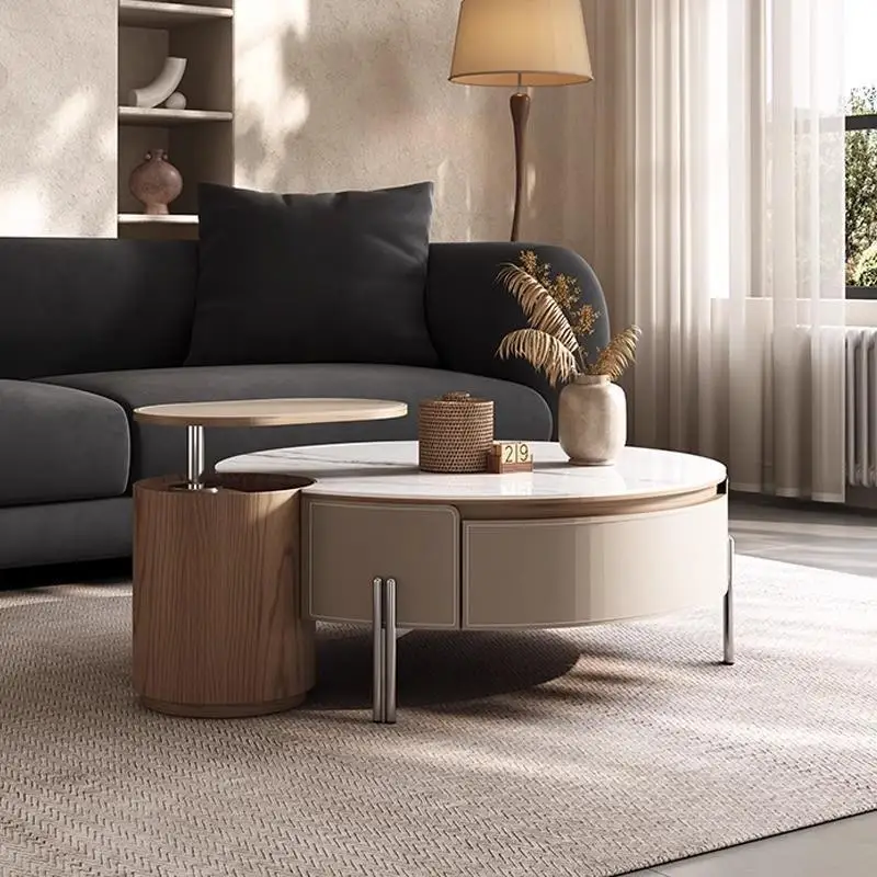 HJY9333 vanilla coffee table new microcrystalline stone coffee table living room lifting small apartment household high-end sens