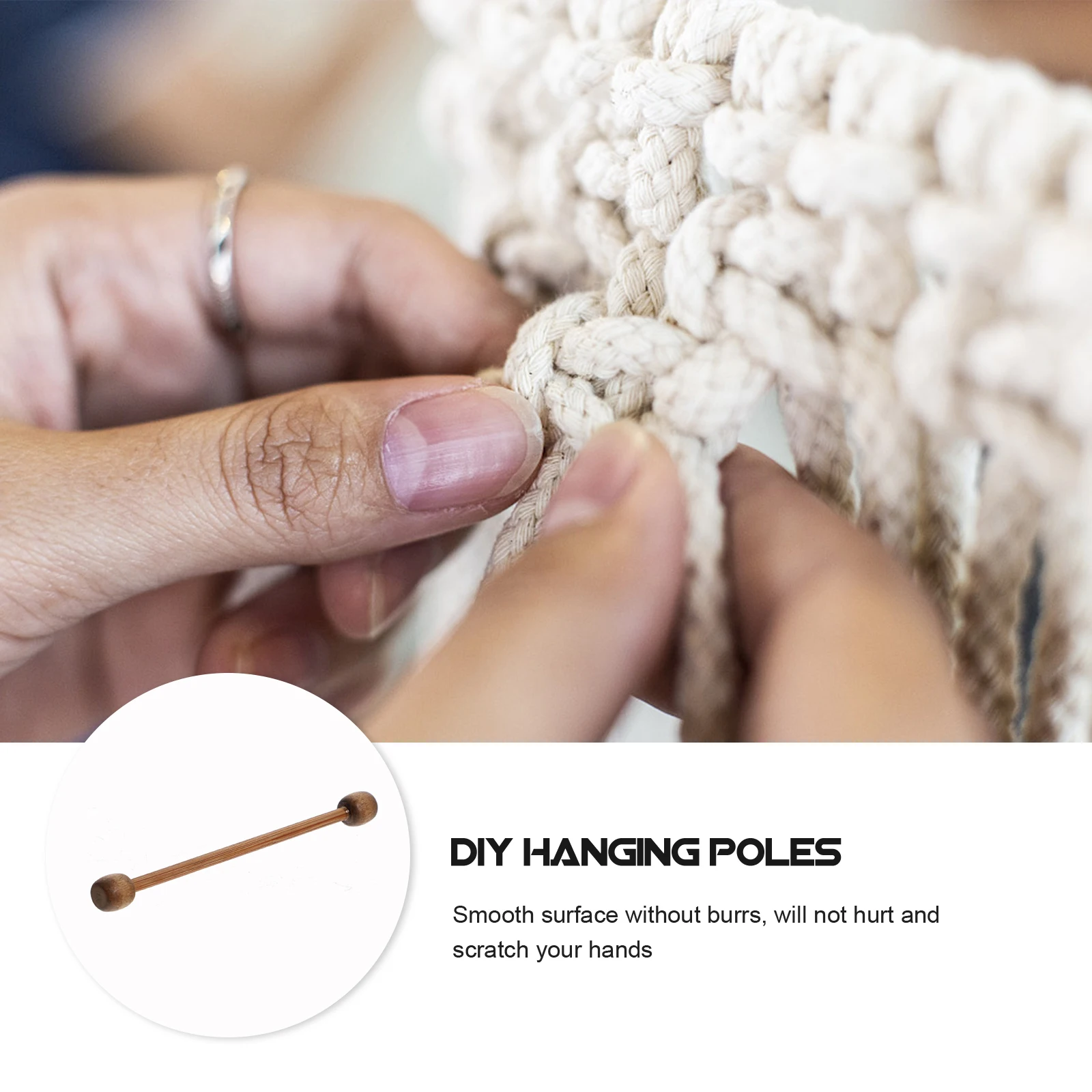 

20pcs Tapestry Rods Mini Wooden Sticks Smooth Diy Woven Accessories For Small Banners Flags Natural Design End Protection