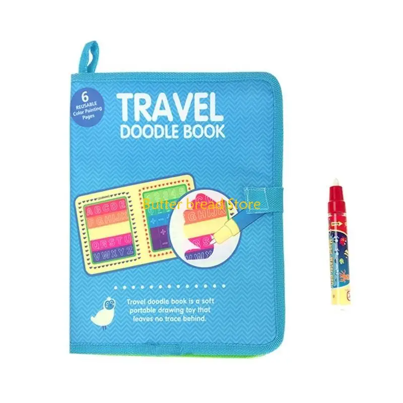 

W89C Children Early Learning Toy, Todder Water Painting Book Travel Doodling Book