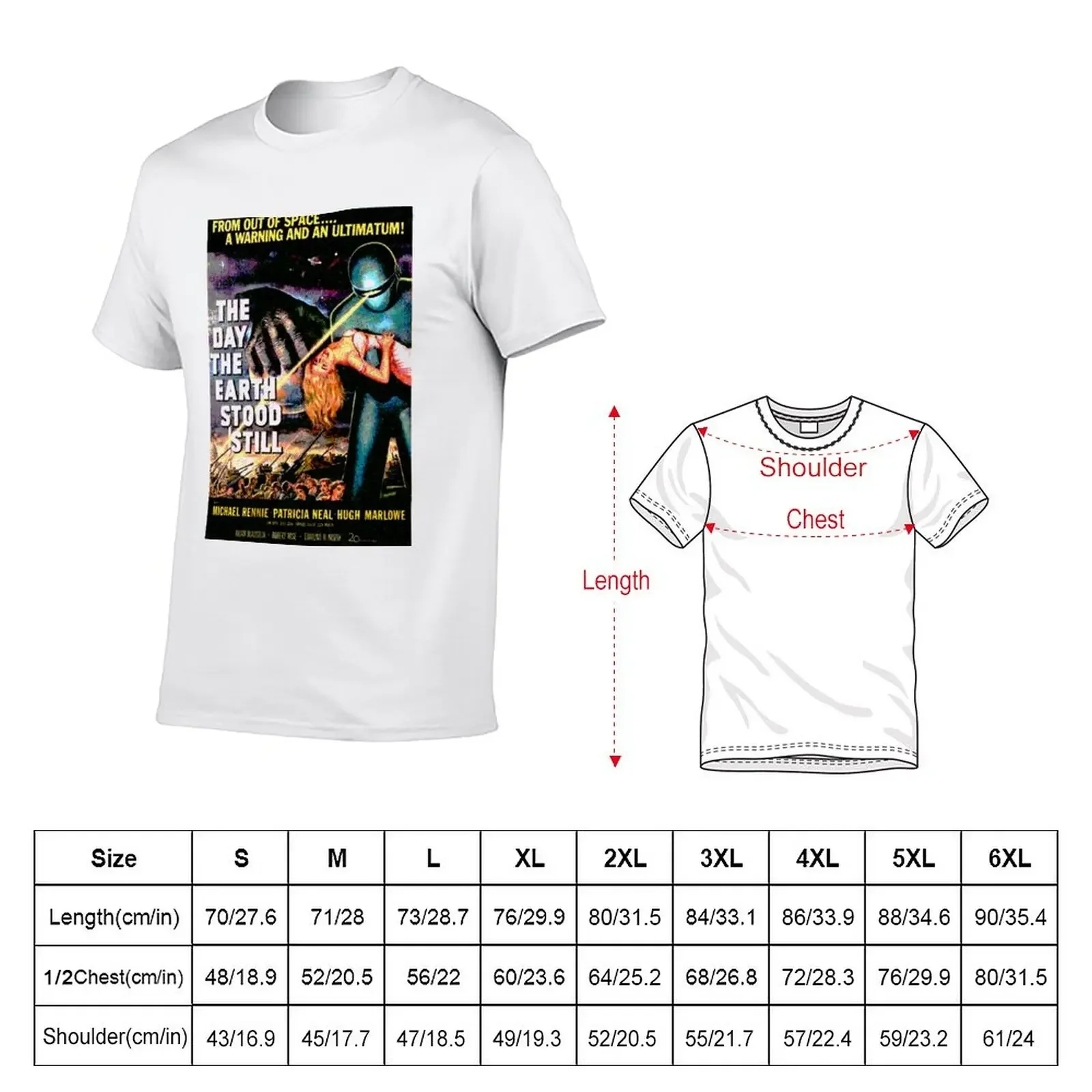 Science Fiction Movie RETRO The Day the Earth Stood Still T-Shirt korean fashion boys whites plain black t shirts men