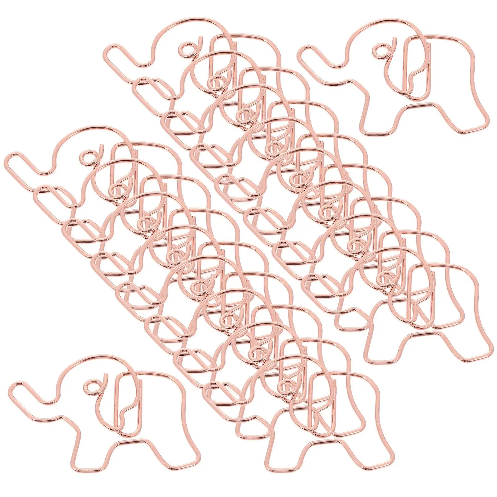 

20pcs Elephant Clips Metal Desk Decorative Office School Supplies Colored Large Paper Clip Cute Elephant Shaped Medium Bookmark