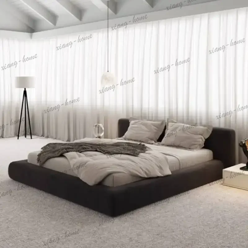 LJY Curtain Backrest Bed Frames Bedsheets Headboards Mattress Frames Double Bed Dressers Household Camas Inteligente Furniture