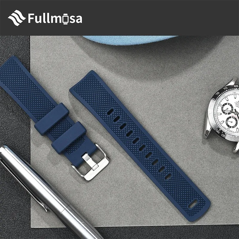 Silicone Watch Strap 20mm 22mm Rubber Watch Band Curved End No Gaps Strap for Samsung Galaxy Watch Huawei GT4 46mm Amazfit OPPO