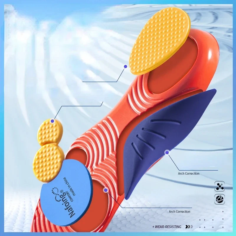 1 زوج الرياضة مرونة عالية النعال للأقدام الرجال النساء تنفس امتصاص الصدمات احذية الجري النعال تشغيل كرة السلة الرعاية #2