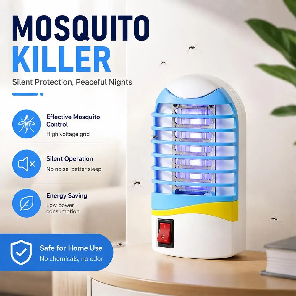 LED-socket Muggen Killer Lamp VS Stekker Elektrische Muggen Vliegen Bug Insect Trap Killer Night Lamp Voor Zomer Muggen Licht La