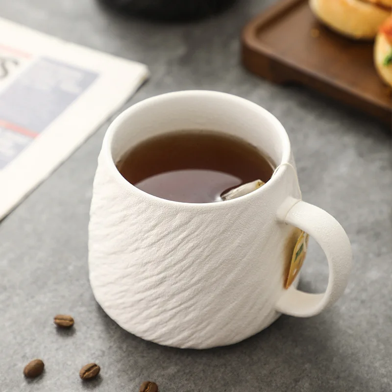 

Large Capacity Stone Grain Ceramic Mug, Microwave Friendly Drink Cup, Minimalist Tableware for Home, Office, Coffee and Tea