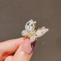 Sweet Sparkling Crystal Hairpins for Women Glitter Rhinestone Hair Clips Butterfly Hair Claw Bangs Hair Clip Korean Accessories