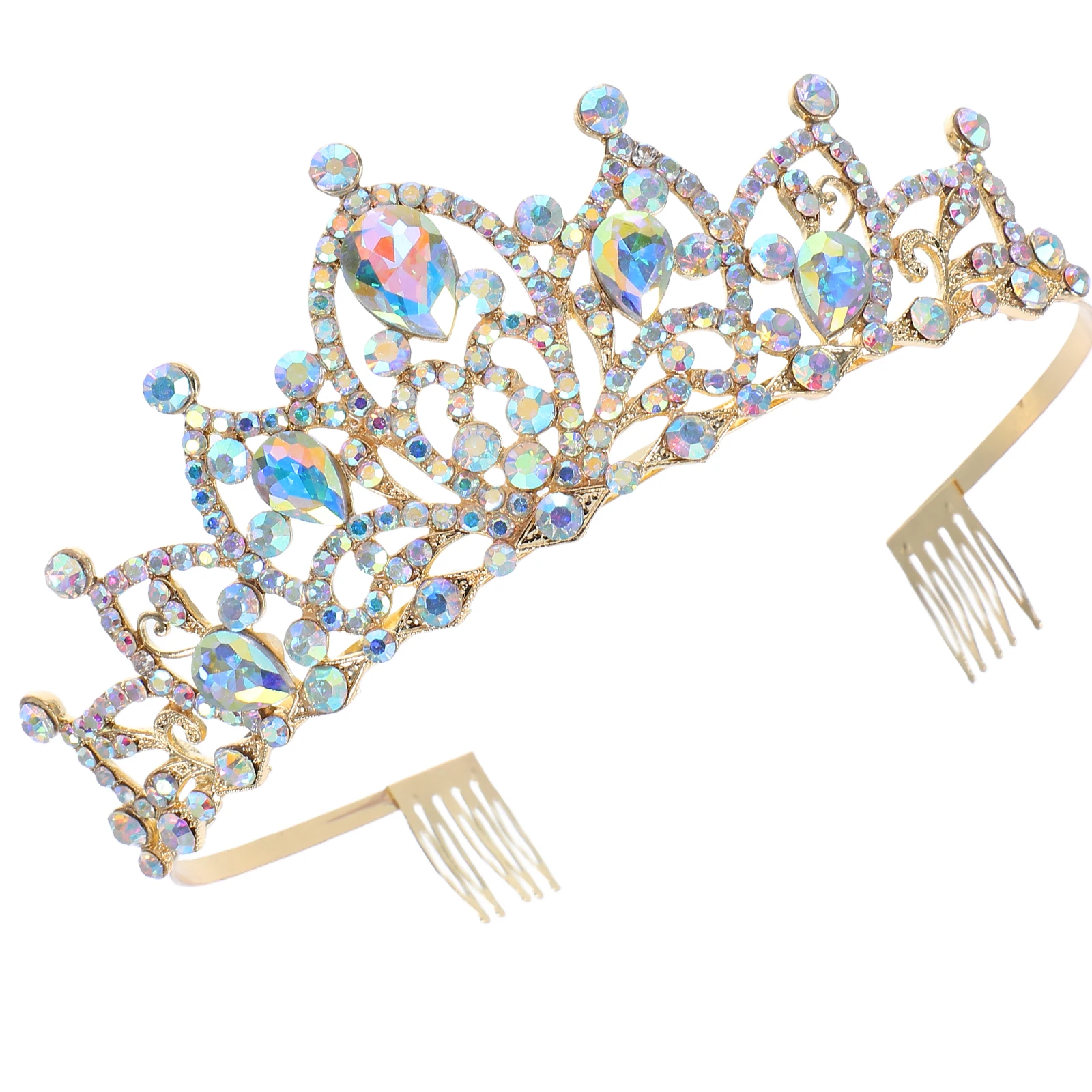 

Crown Hair Accessory Crystal Adult Girls Tiara Jewellery Halloween Headband Cheerleader Headdress Princess medieval girls small