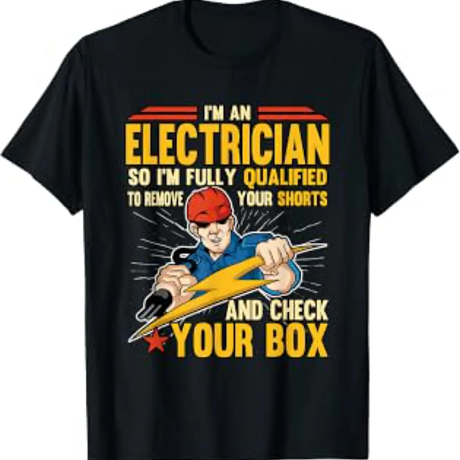 Funny I'm An Electrician Electrical Wire Wiring Installer T Shirt vintage Washed streetwear Casual graphic homme