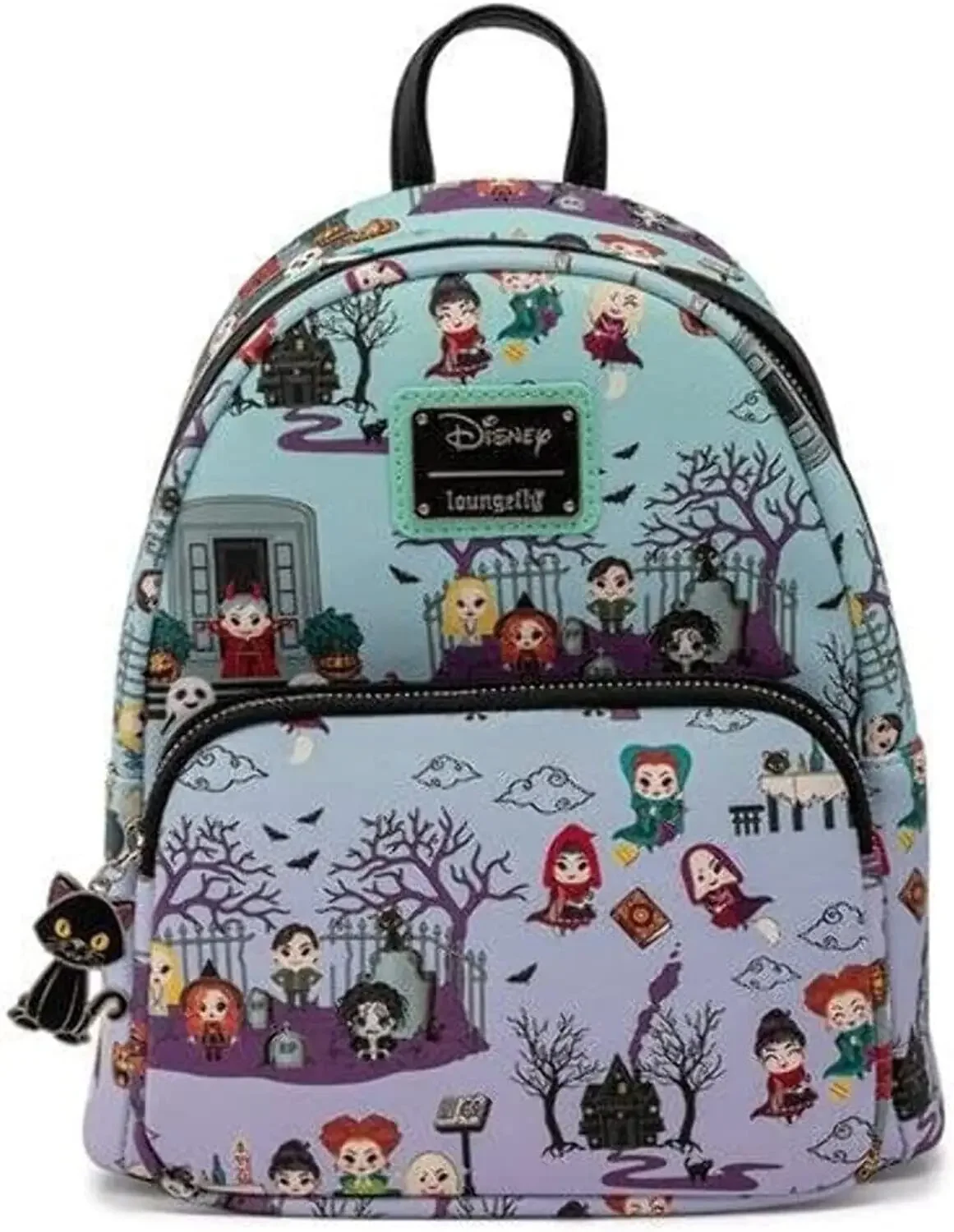 Hocus Pocus Scene Womens Double Strap Shoulder Bag Purse Student Womens Double Strap Shoulder Bags Cartoon Kawaii Backpacks