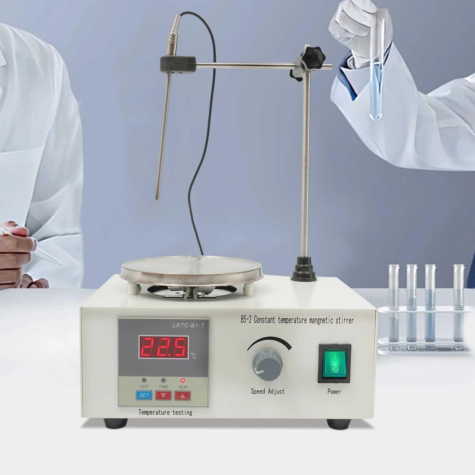 Magnetic Stirrer with Precise Temperature Control Panel Step-less Adjustable Speed for Liquid Mixing