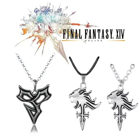 Final Fantasy VIII Keychain Sleeping Lion Heart Griever Squall Leonhart Lion Head Necklaces Pendants Fashion Men Women Jewelry