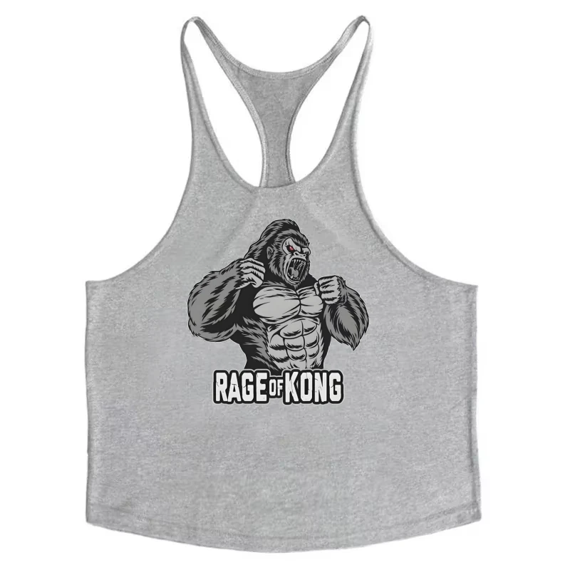 2025 New Men's Printed Gym Vest - Breathable Sports Top for Fitness, Oversized Design for Running & Athletic Workouts