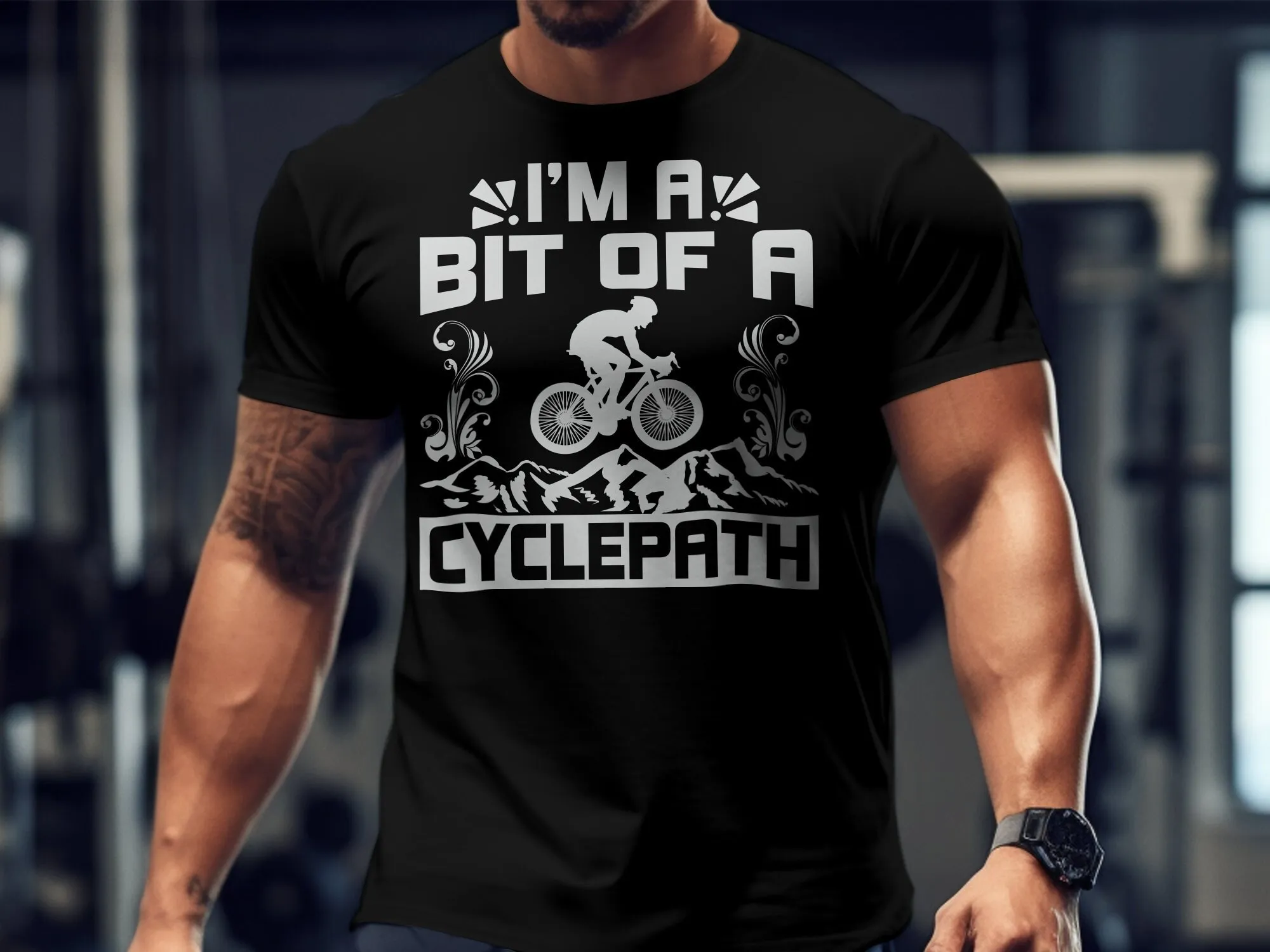 Funny Cycling T Shirt I'm A Bit of Cyclepath Mountain Bike Rider Cyclist Idea