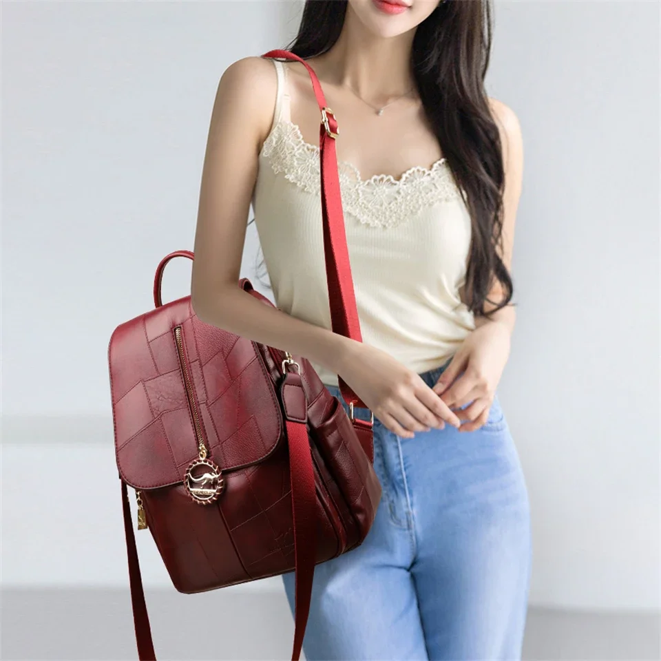 Women Soft Leather Backpacks Vintage Female Shoulder Bags Sac a Dos Casual Travel Ladies Bagpack Mochilas School Bags