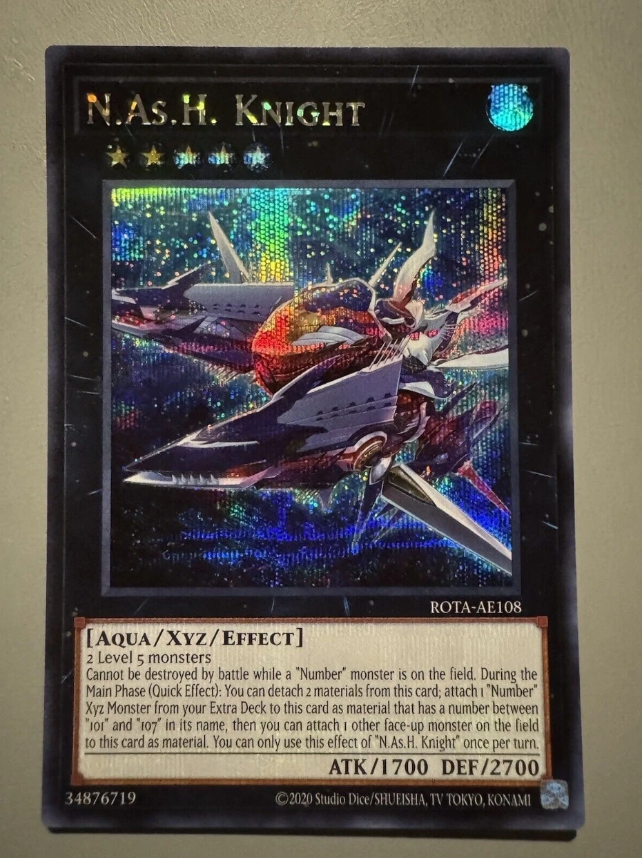 Yugioh KONAMI Duel Monsters ROTA-AE108 N.As.H. Knight Secret Rare Asian English Collection Mint Card