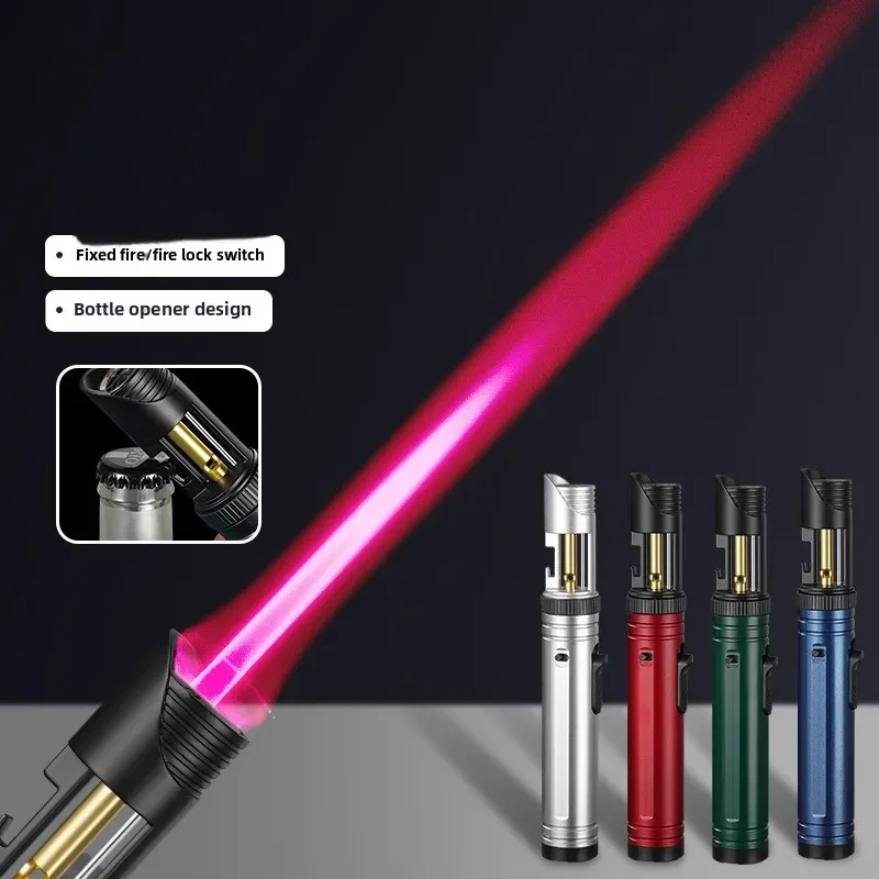 Metal High-temperature Large Capacity Bottle Opener Lighter, Windproof Turbine Inflatable Camping Kitchen Welding Gun Lighter - Image 3