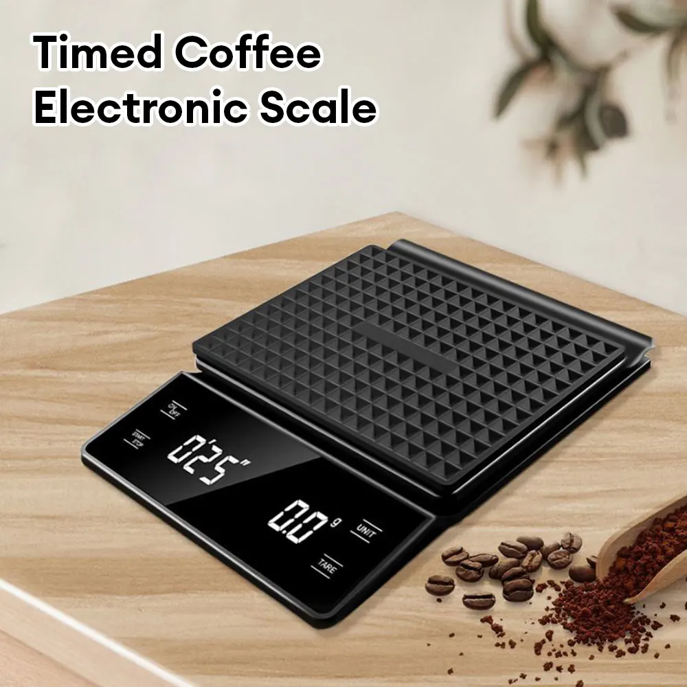 Coffee Scale 3kg/0.1g High Precision Pour Over Drip Espresso Scale with Back-Lit LCD Display Kitchen Accessories with Timer