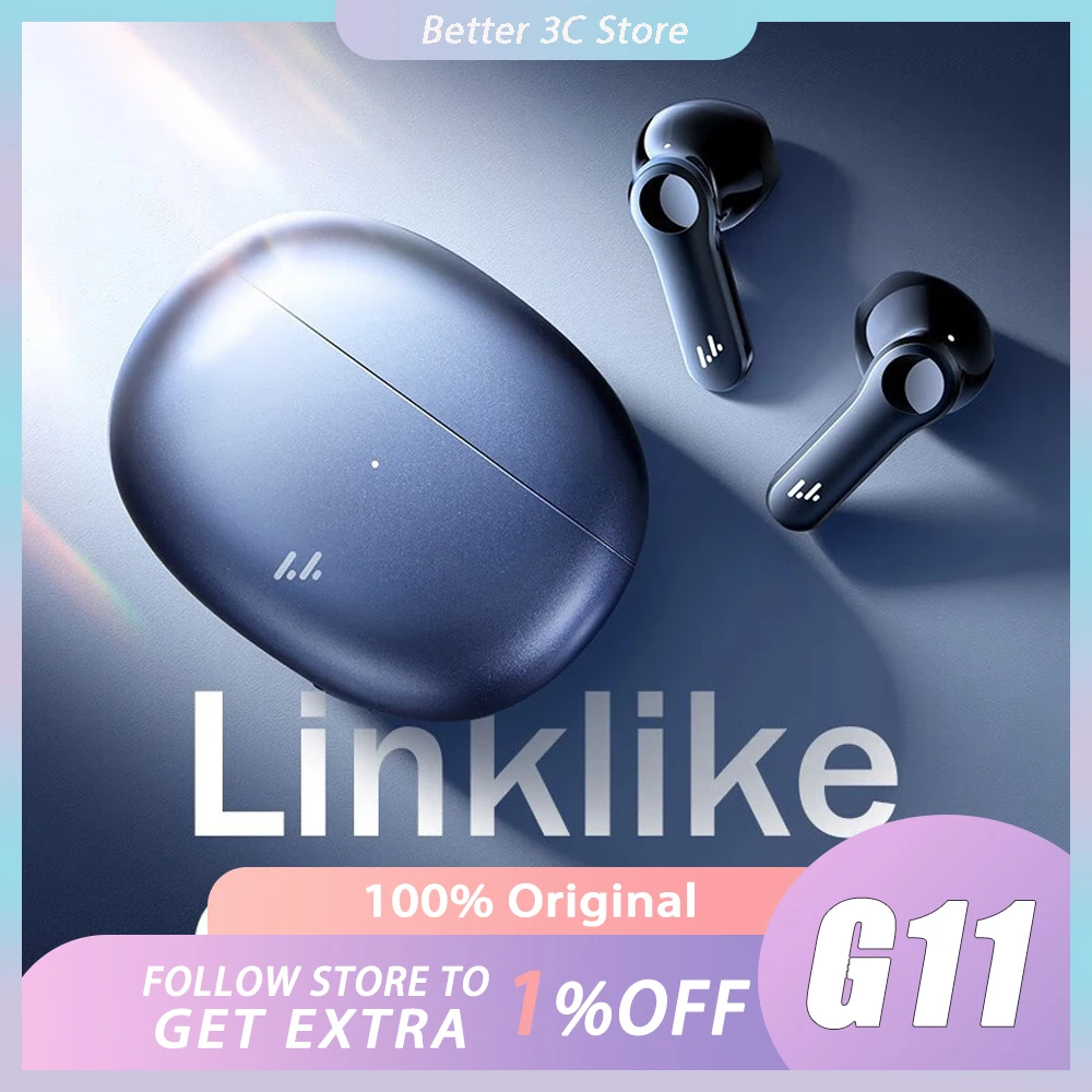 

Linklike G11 Earphones ENC Bilateral Stereo Bluetooth Wireless Earbuds Long Battery Life Semi-in-ear Earphone Custom Gifts