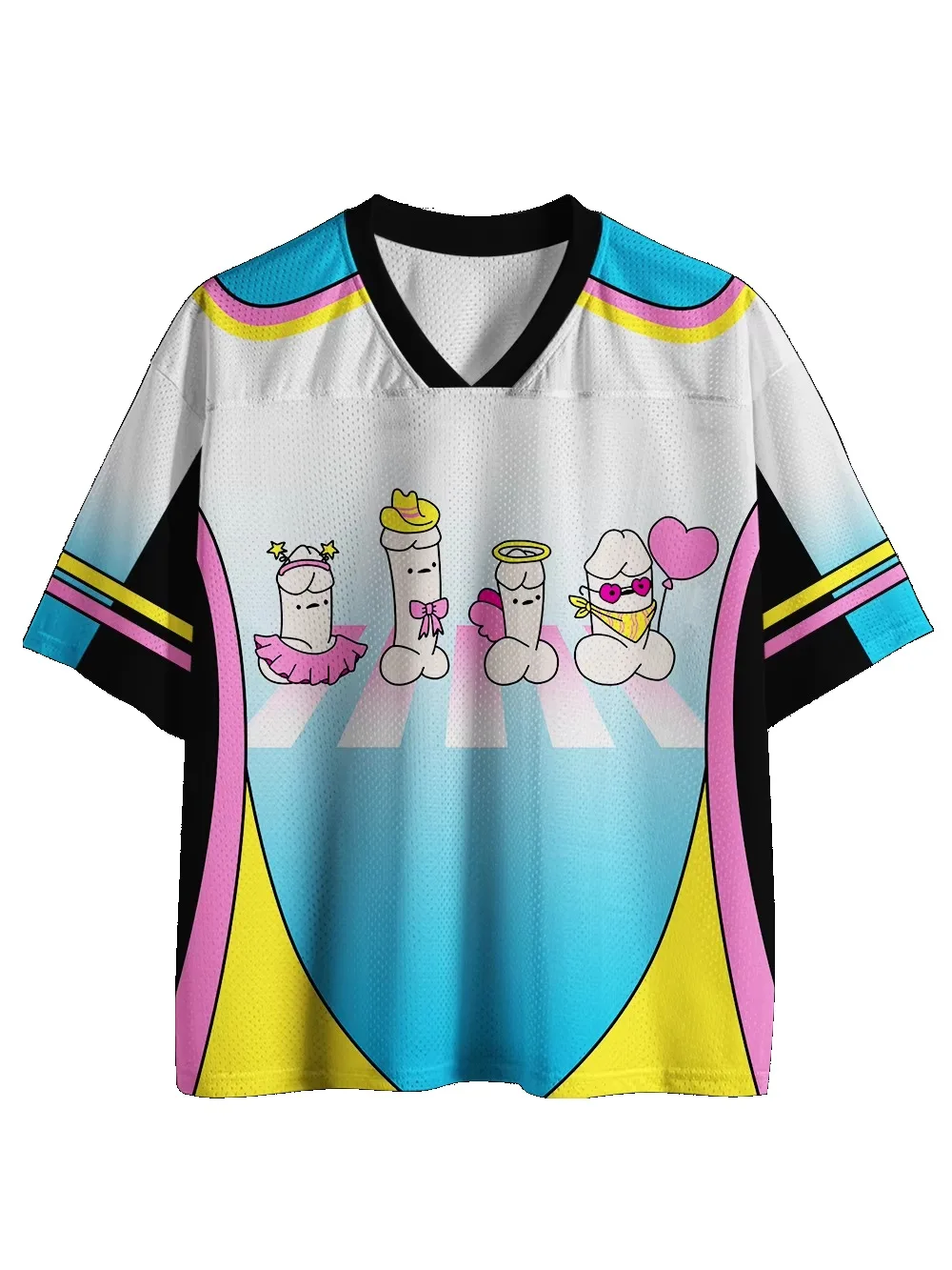 Fun Cartoon Zebra Crossing Design 3D Print Sport Quick-dry Breath Men V-neck Plus-sizeT-Shirt Outdoor Street Casual Parent-Child