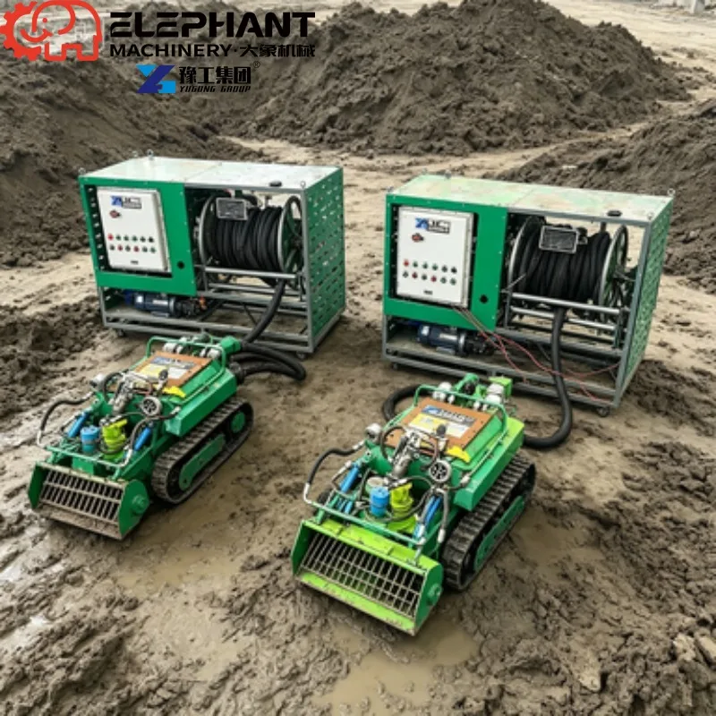 Municipal Pipeline Sludge Sediment Removal Robot Tracked Underwater Dredging Machine For Silt Sand Desilting Work